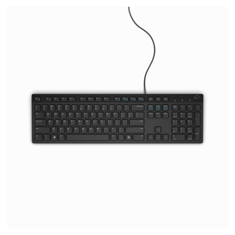 Dell Wired Keyboard KB216 in black, top-down view